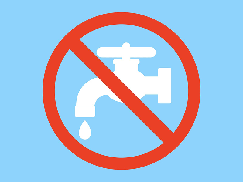 No tap water symbol on light blue background